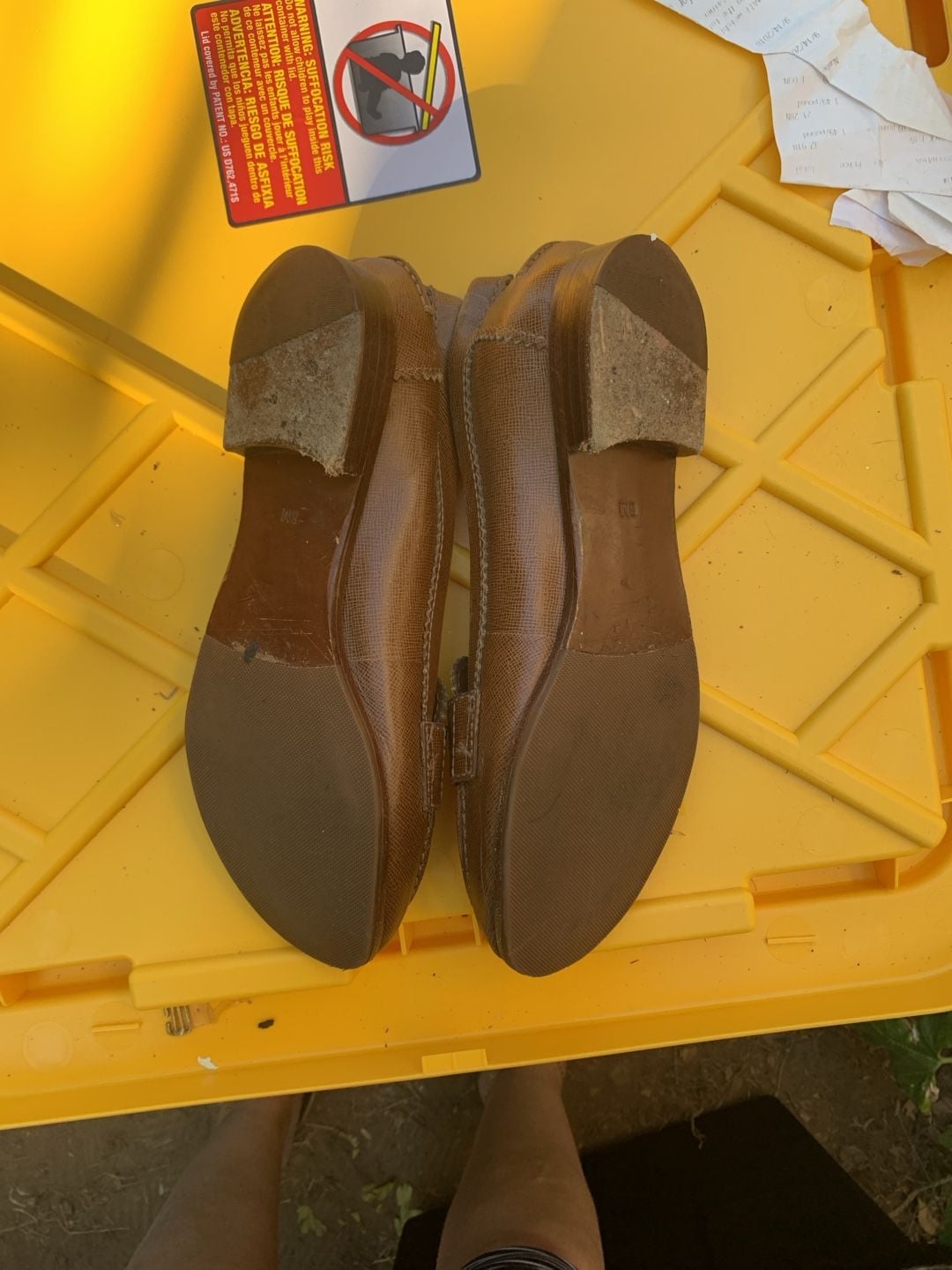 Tory Burch Leather Loafers Size 8 M Brown Textured Slip On Shoes 4