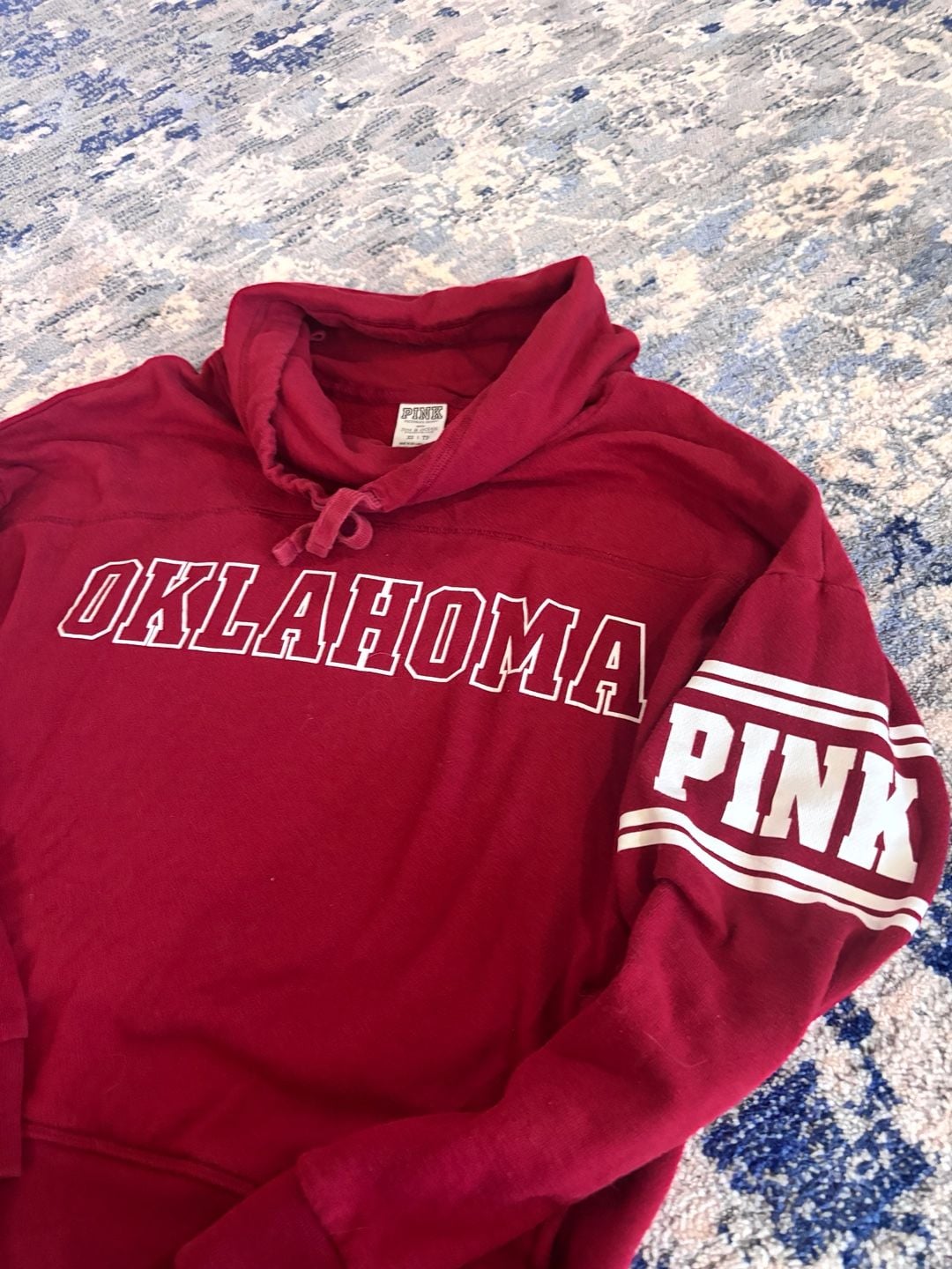 Pink Victoria's Secret Oklahoma Sweatshirt Size XS Red Funnel Neck 3