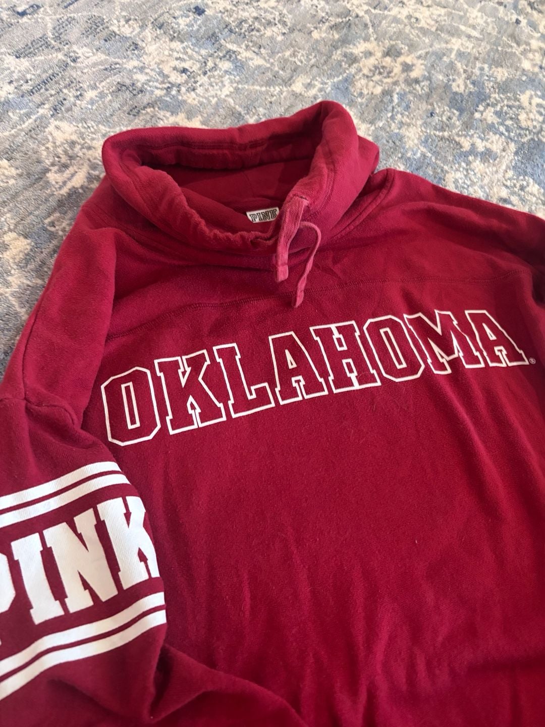 Pink Victoria's Secret Oklahoma Sweatshirt Size XS Red Funnel Neck 4