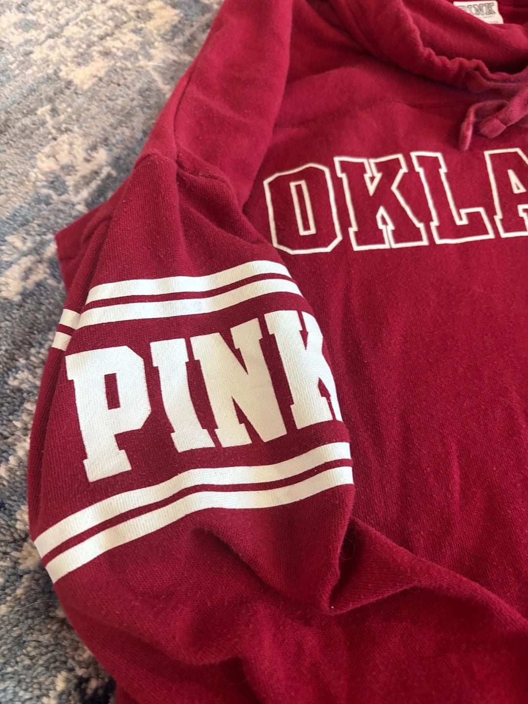 Pink Victoria's Secret Oklahoma Sweatshirt Size XS Red Funnel Neck 5