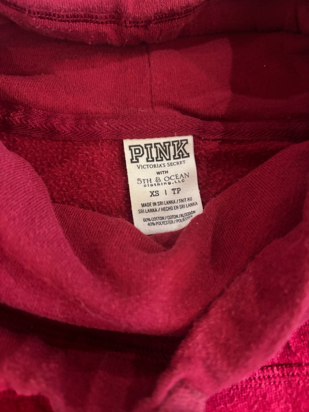Pink Victoria's Secret Oklahoma Sweatshirt Size XS Red Funnel Neck 6