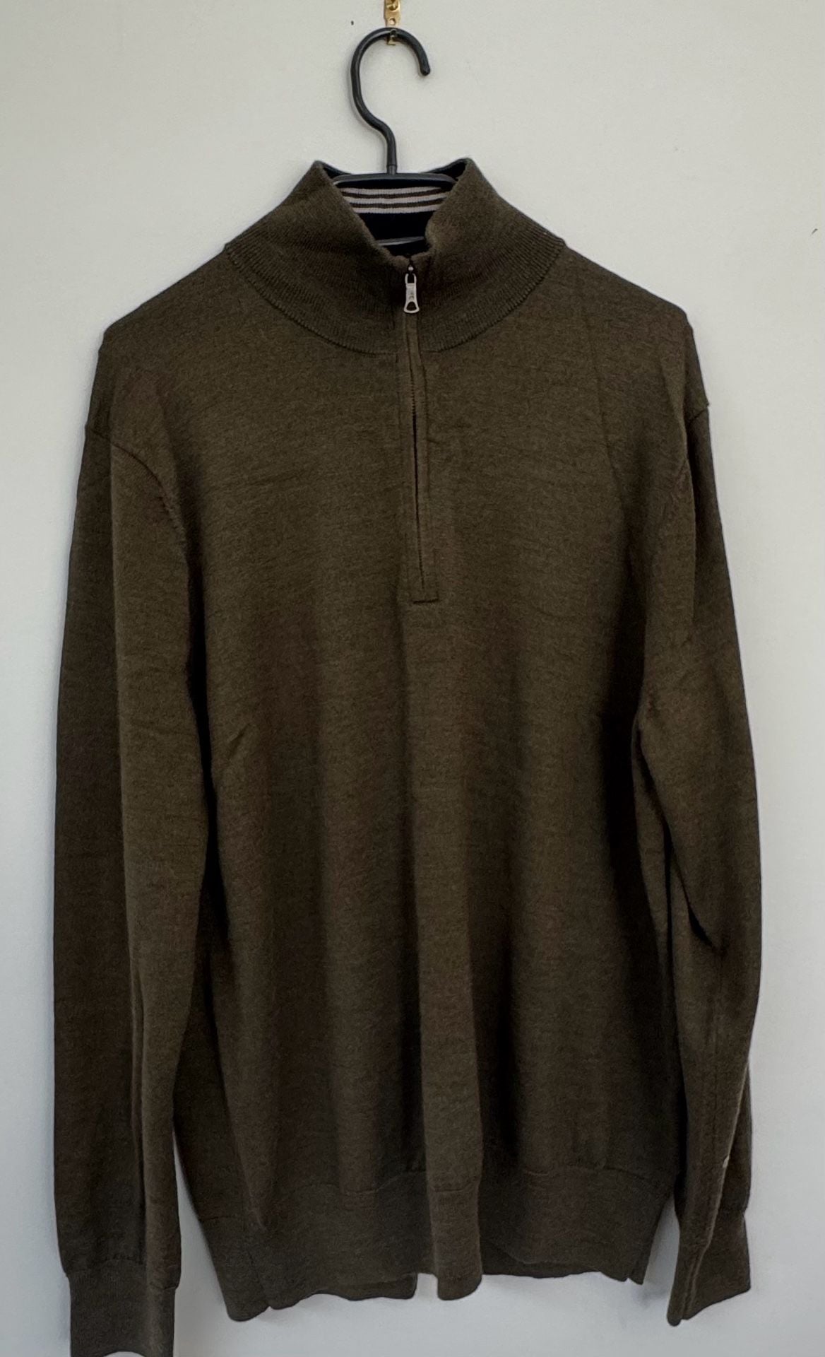 Brooks Brothers Italian Yarn 1/4 Zip Sweater Size L Olive Green 2