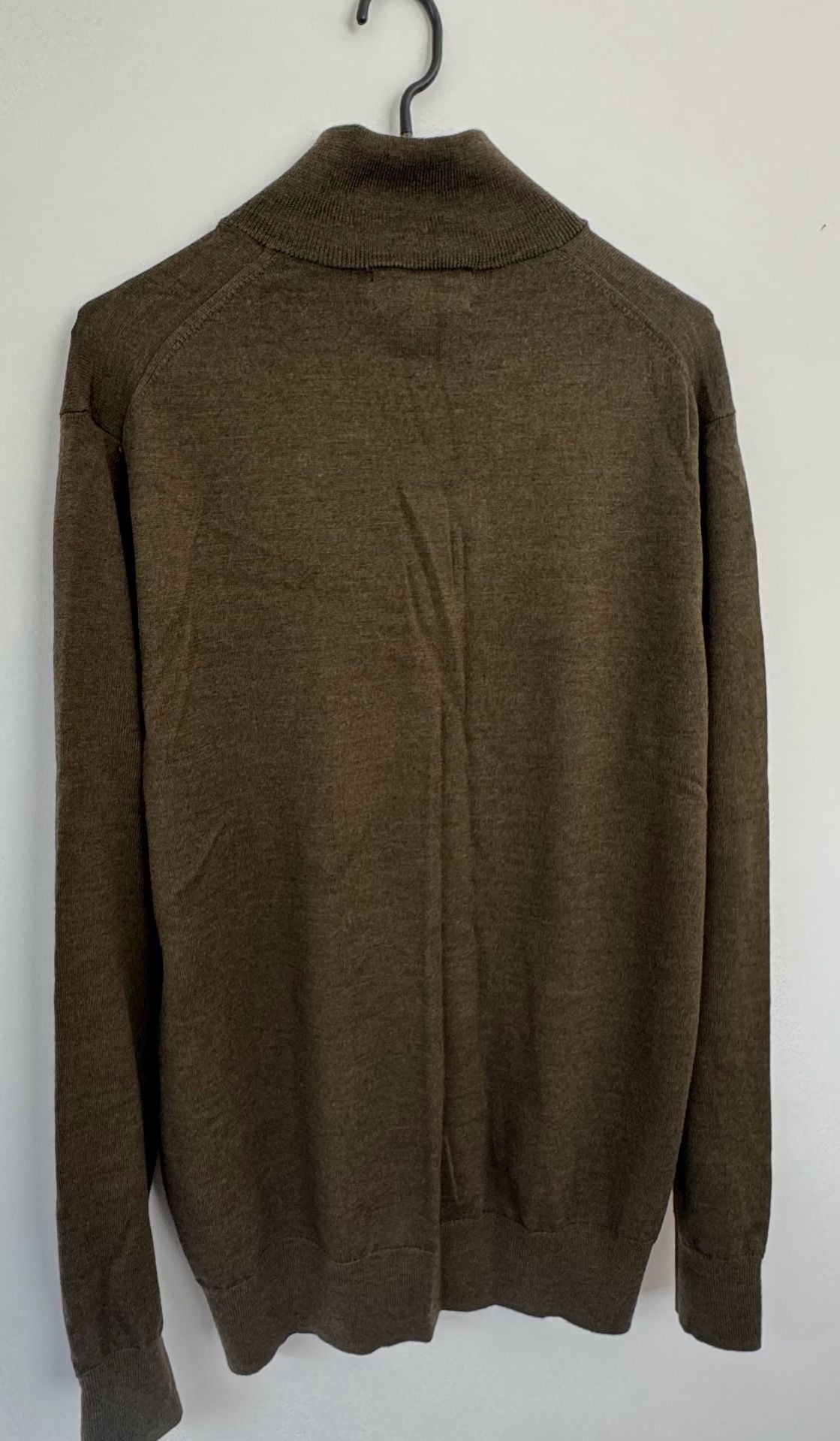 Brooks Brothers Italian Yarn 1/4 Zip Sweater Size L Olive Green 3