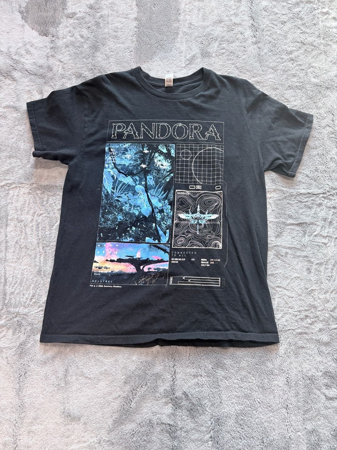 Avatar Pandora Movie Graphic T-Shirt Size M Black Cotton 2