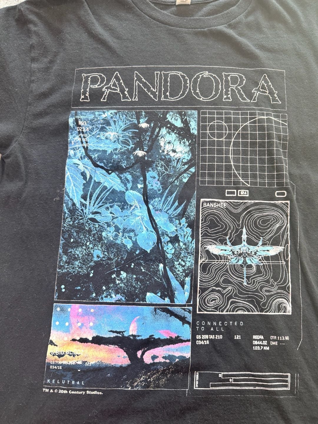 Avatar Pandora Movie Graphic T-Shirt Size M Black Cotton 6