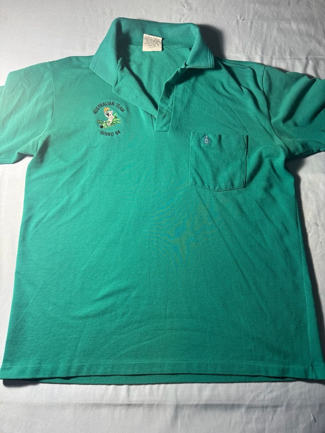 Original Penguin Polo Size 18 / 100 CM Green Australian Team Rodeo 94 2