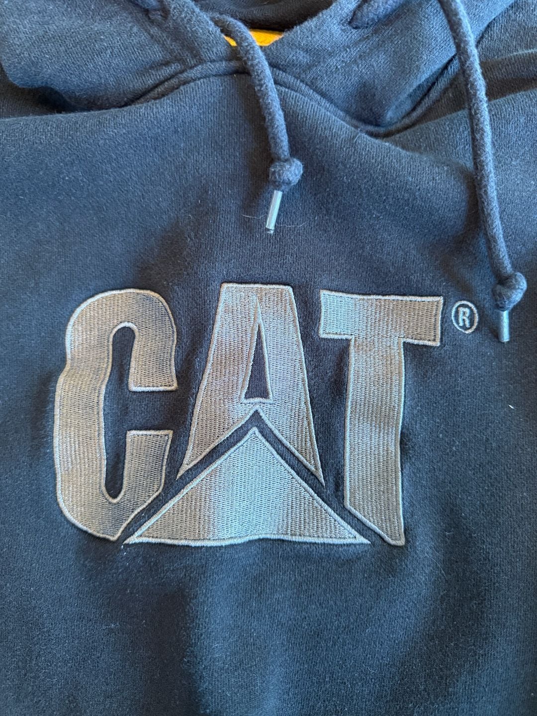 Caterpillar CAT Hoodie Size XL Black Embroidered Logo Pullover Sweatshirt 3