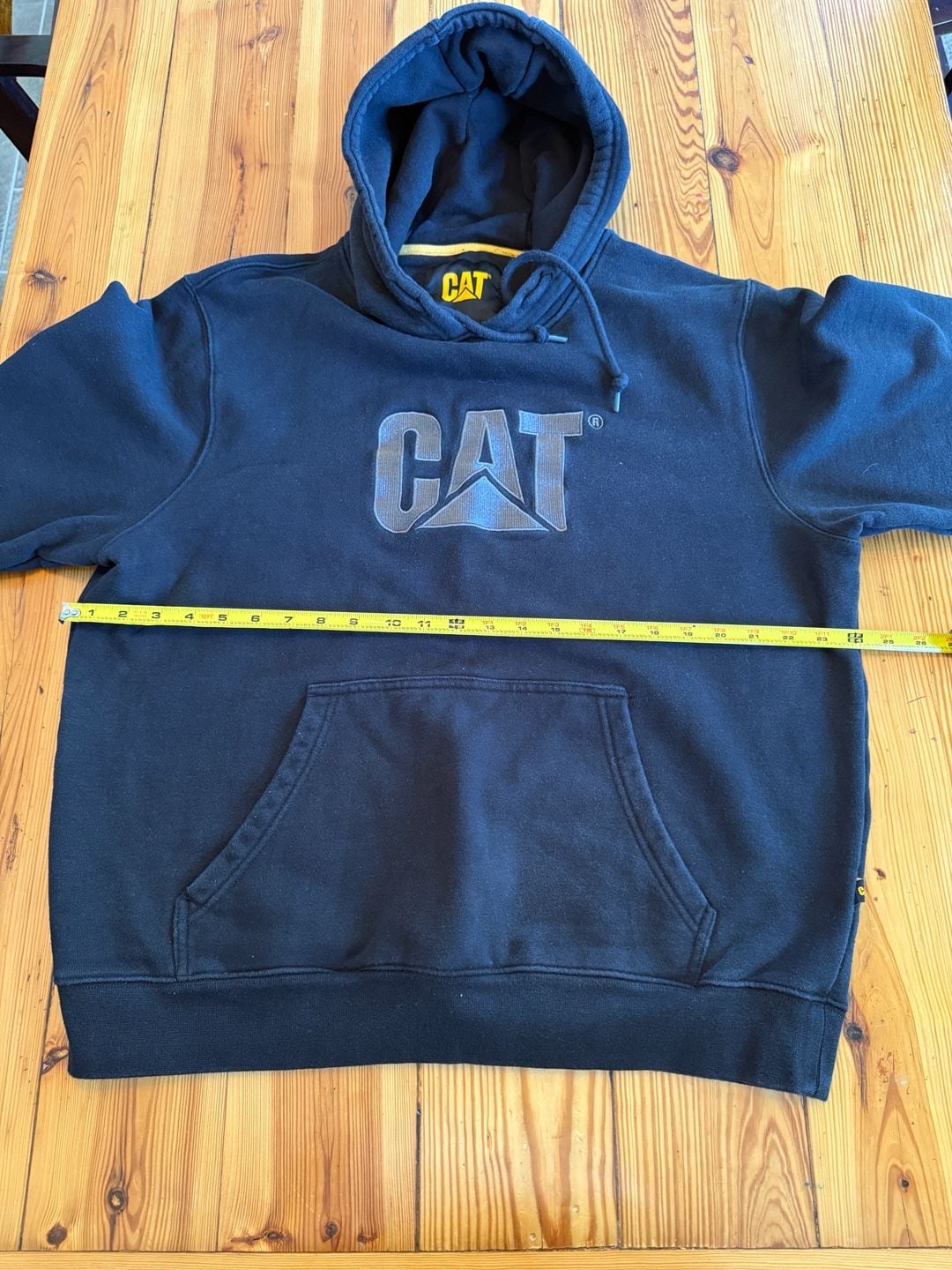 Caterpillar CAT Hoodie Size XL Black Embroidered Logo Pullover Sweatshirt 6
