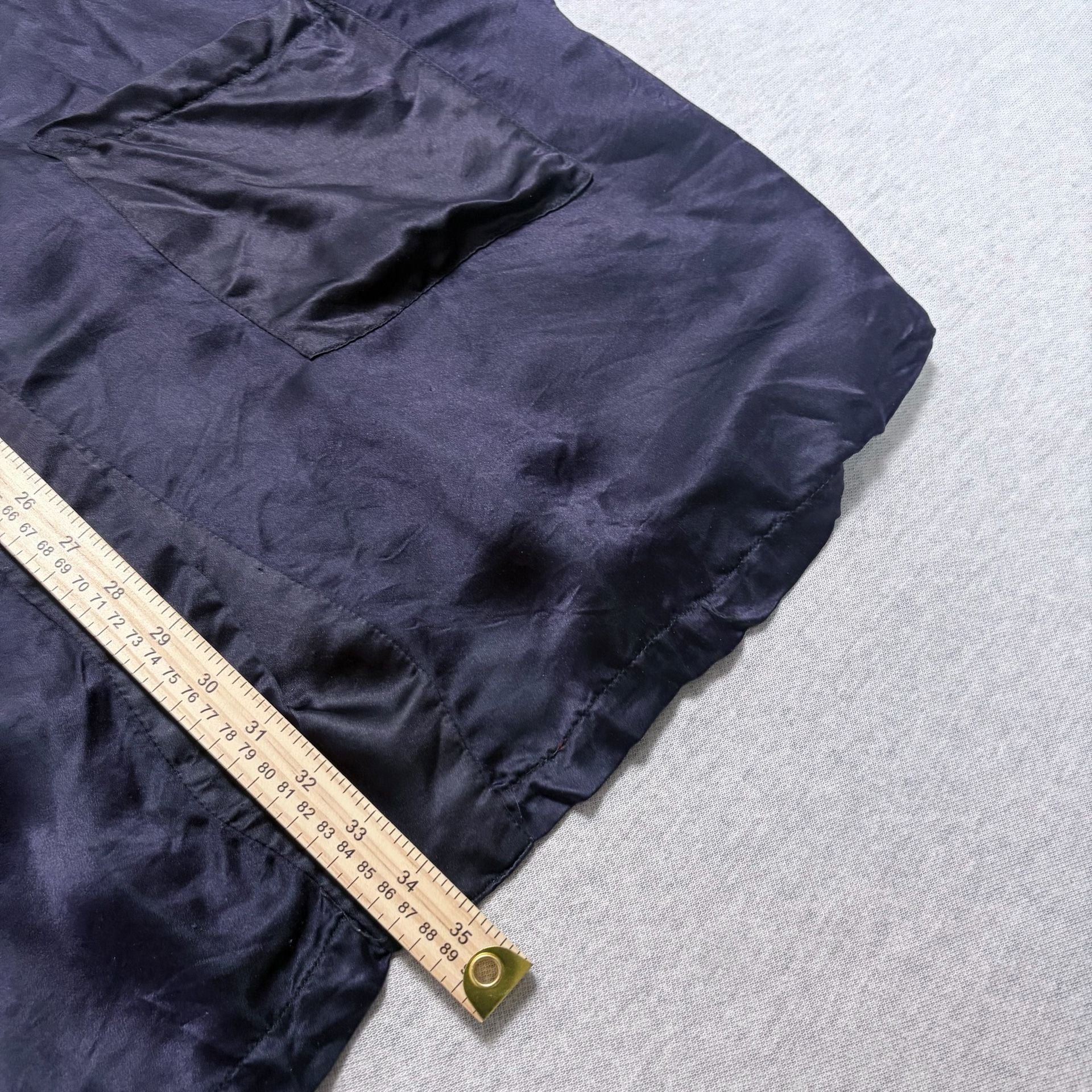 Vintage Golden Dragon Silk Robe Jacket Hand Embroidered Black Short Kimono Sz M 5