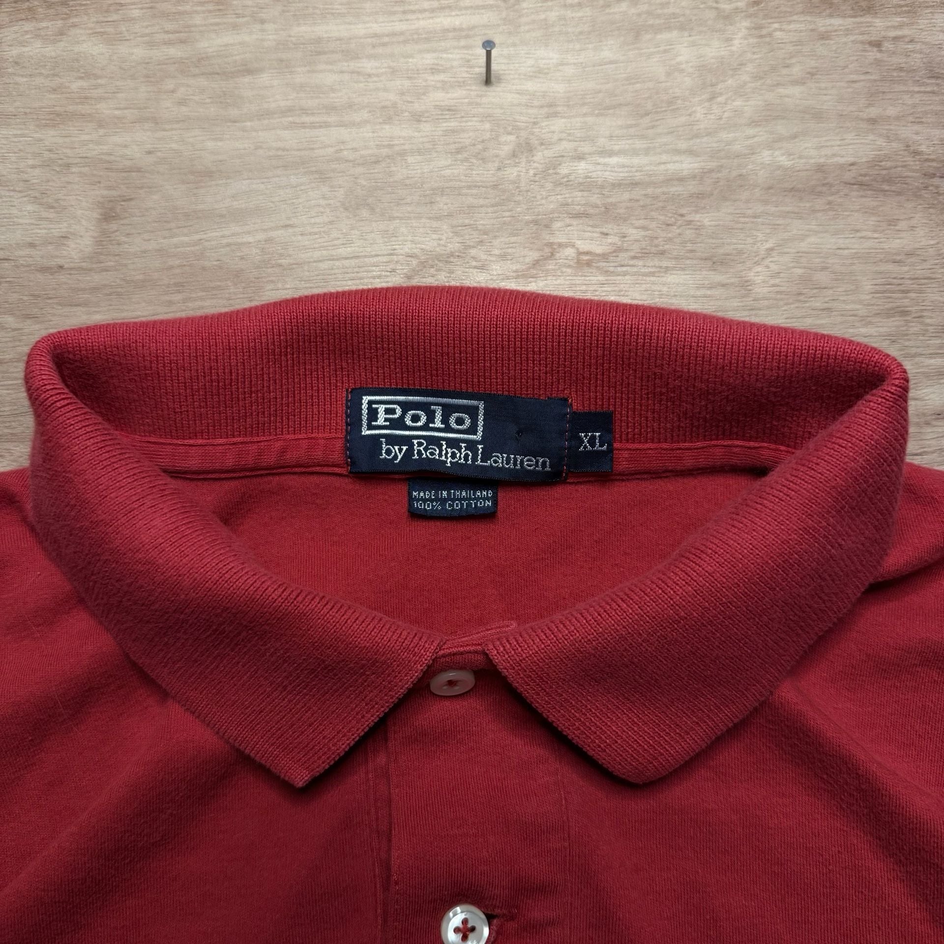 Vintage Polo Ralph Lauren Red Ringer Polo Shirt Men’s XL Oversized Baggy Classic 3
