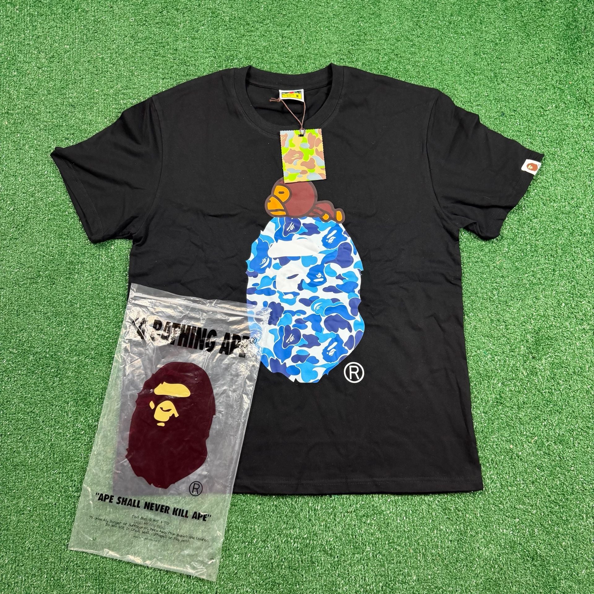 A Bathing Ape Bape Baby Milo Camo T-Shirt Size M Black 2