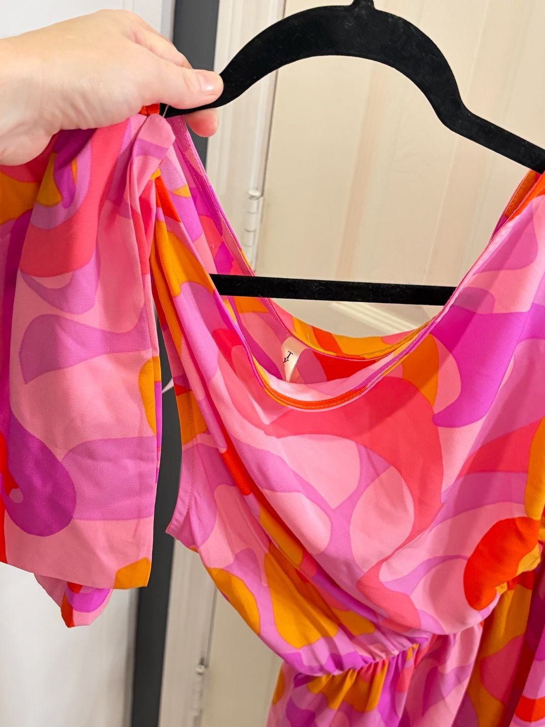 Tyche One Shoulder Mini Dress Large Retro Psychedelic Mod Swirl Y2K 7