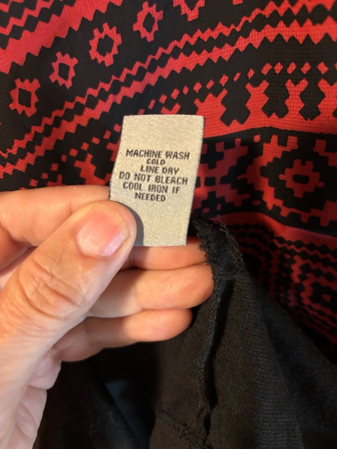 bailey/girl Dress Size XL Red Black Aztec Print Cold Shoulder Overlay 8