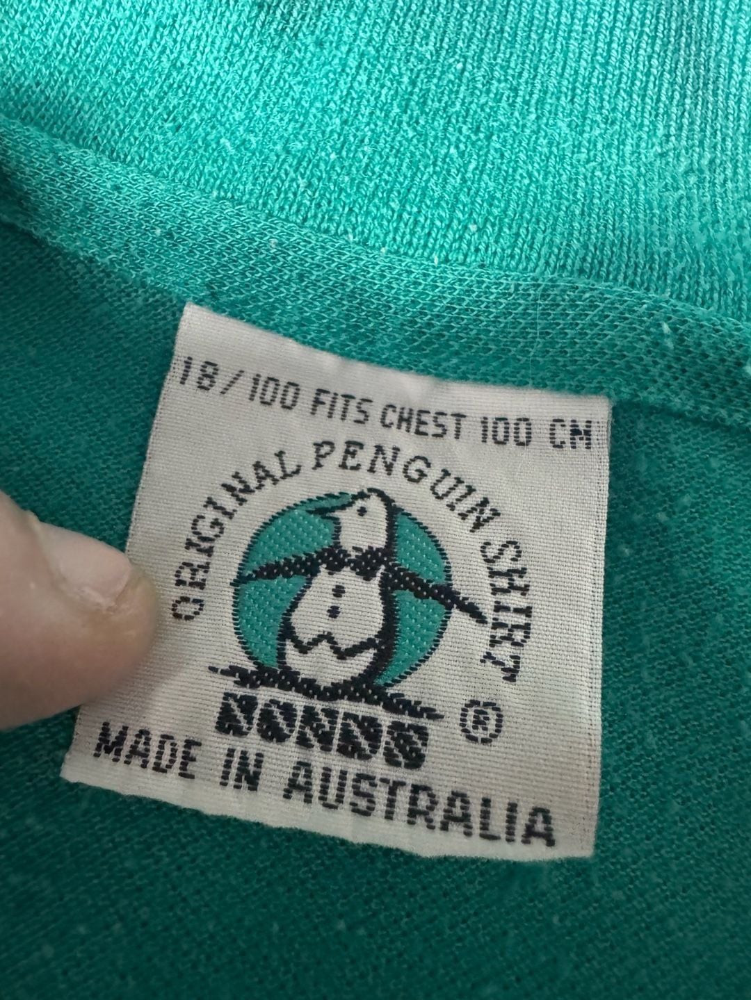 Original Penguin Polo Size 18 / 100 CM Green Australian Team Rodeo 94 5