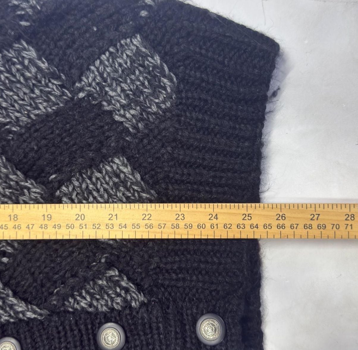 Royal Scott Cardigan Sweater Size L Black Gray Vintage Knit 7