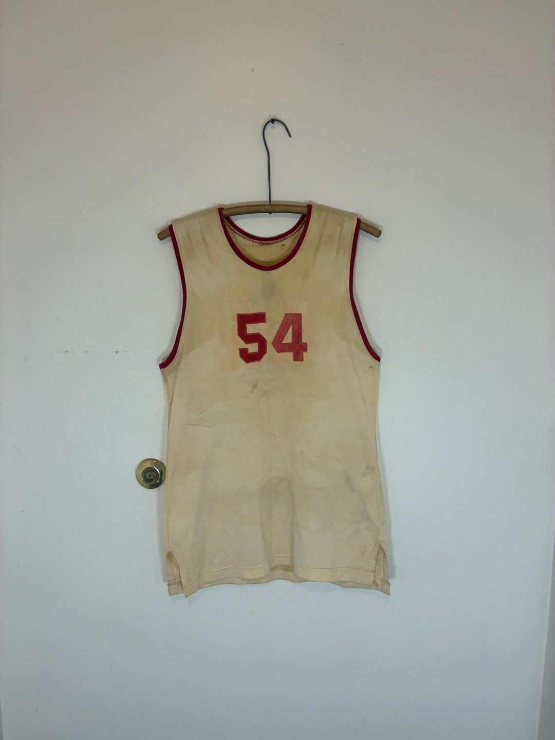 1950s Kennedy Bros Arms Co Vintage Basketball Jersey Size 42 #54 2