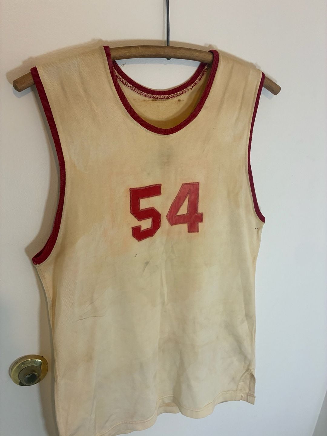 1950s Kennedy Bros Arms Co Vintage Basketball Jersey Size 42 #54 4