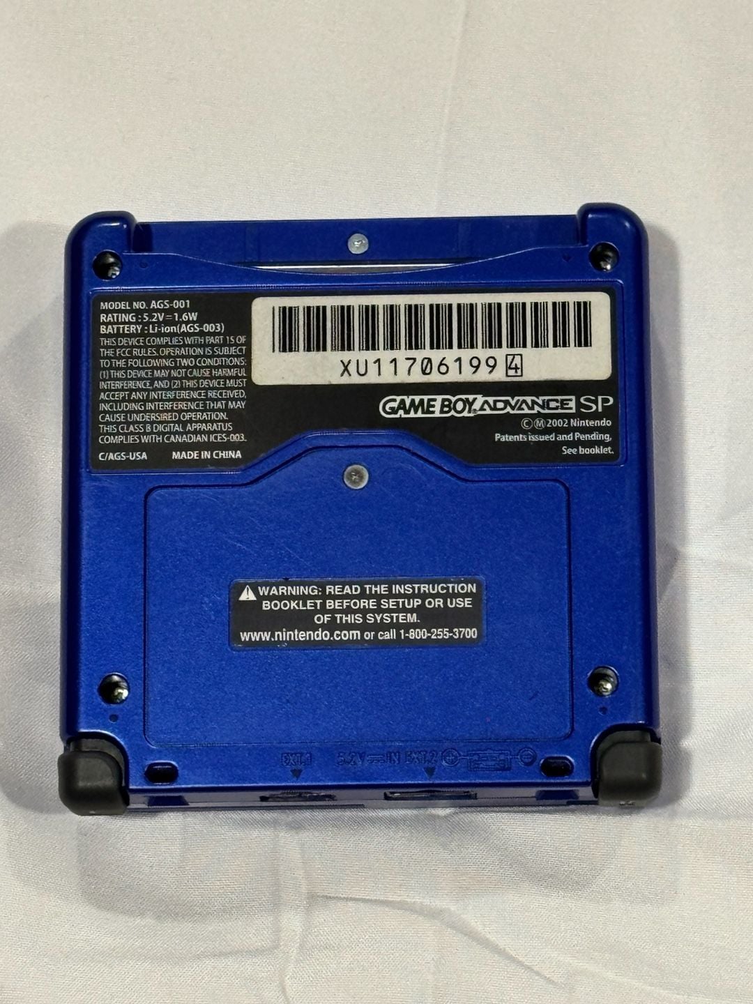 Nintendo Game Boy Advance SP Cobalt Blue New upgraded Battery 5