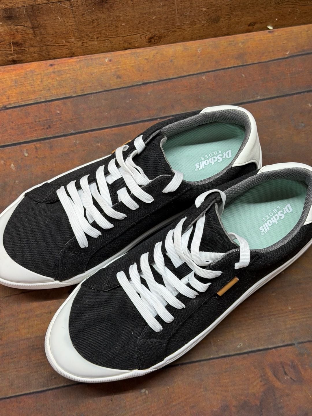 Dr. Scholl's Time Off Sneakers Size women 11M Black Canvas Platform Shoes 11