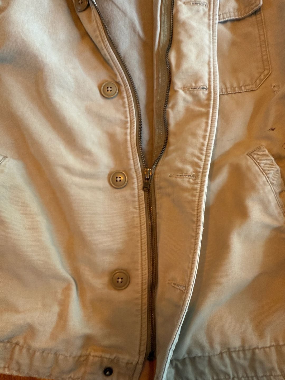 American Eagle Outfitters Canvas Jacket Size L Tan Utility Workwear 3