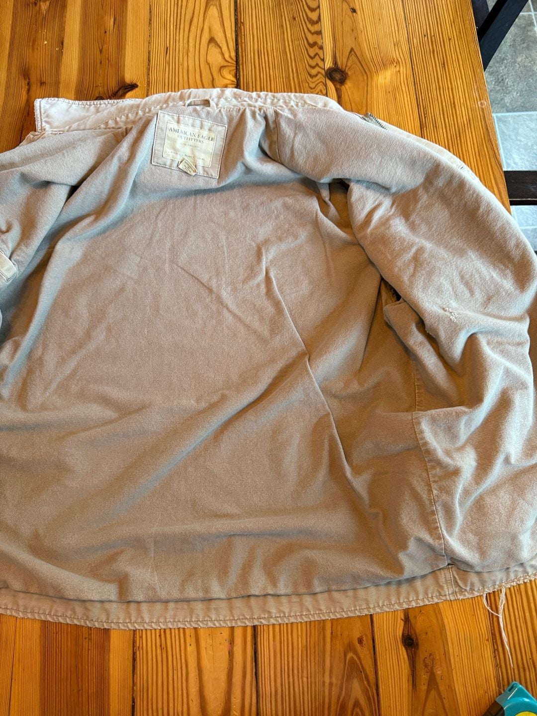 American Eagle Outfitters Canvas Jacket Size L Tan Utility Workwear 10