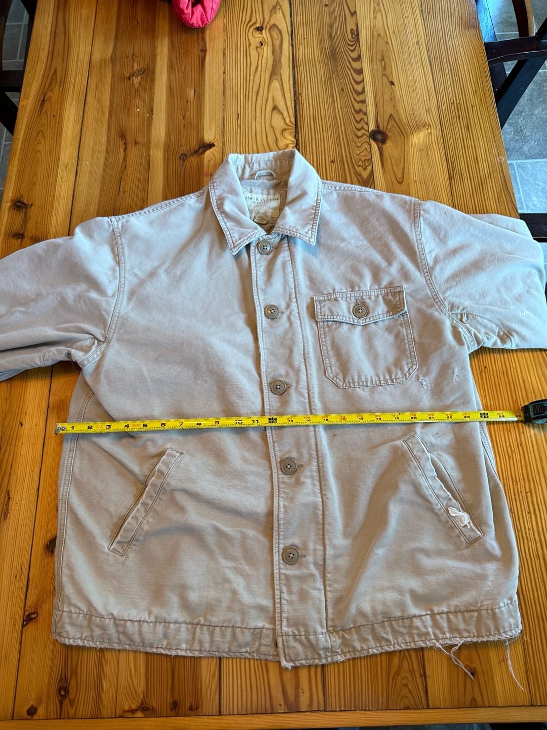 American Eagle Outfitters Canvas Jacket Size L Tan Utility Workwear 11