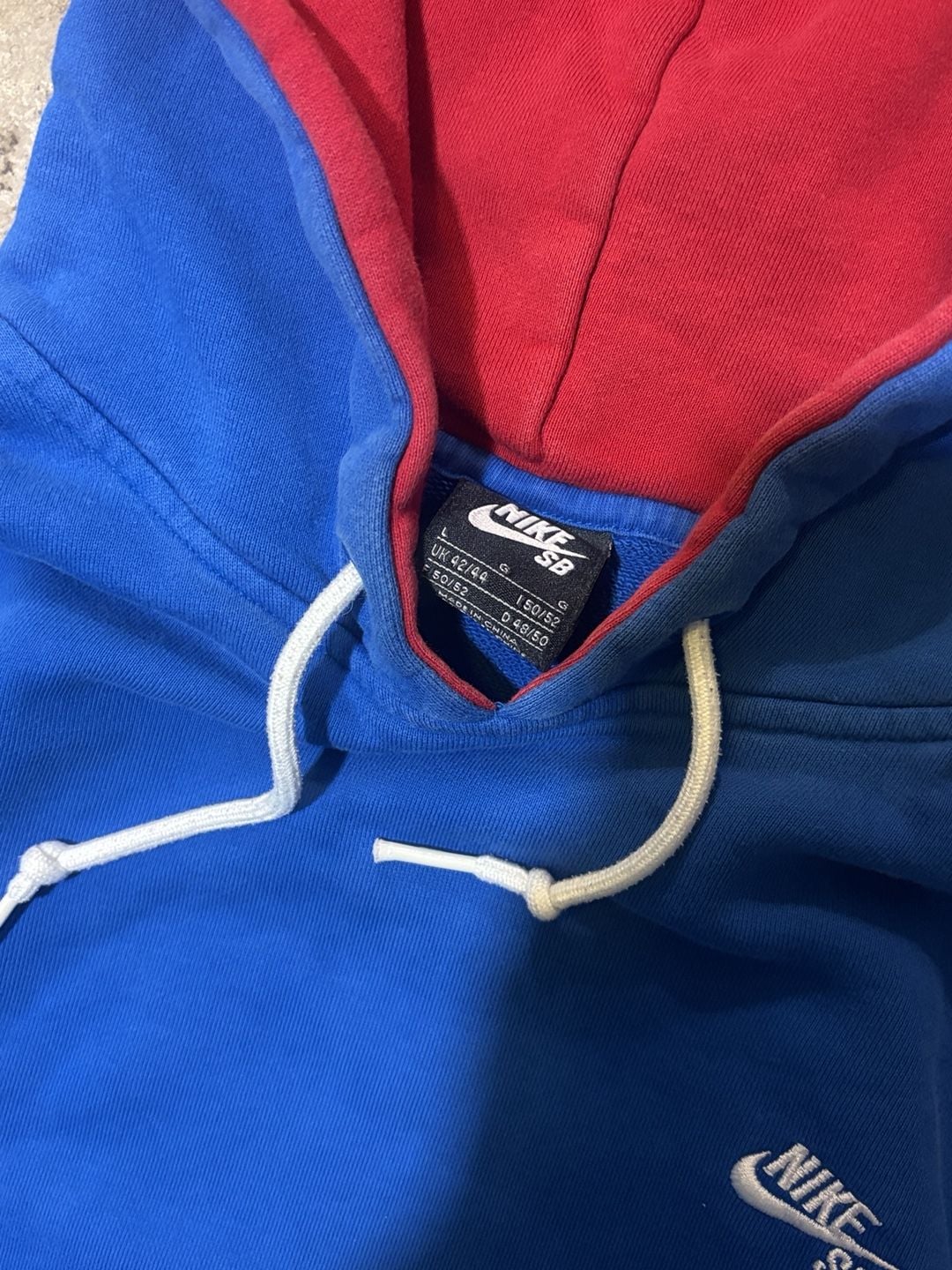 Nike Sb Hoodie Size L Blue Red Pullover Sweatshirt 2