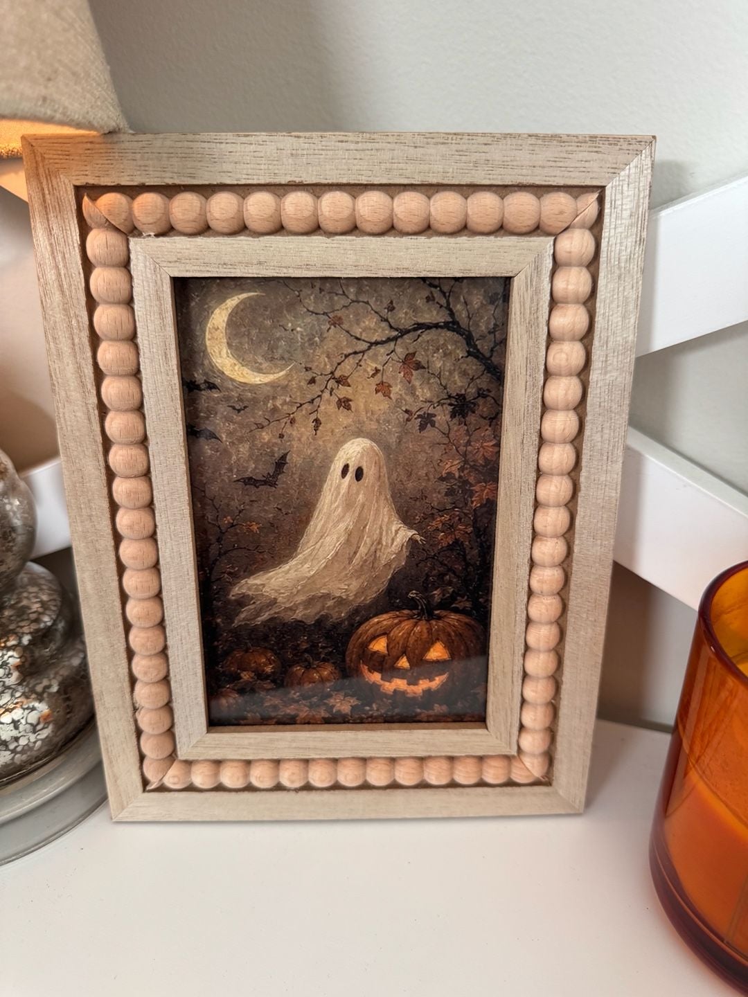 Halloween Spooky Ghost Pumpkin Moon Framed Art 1