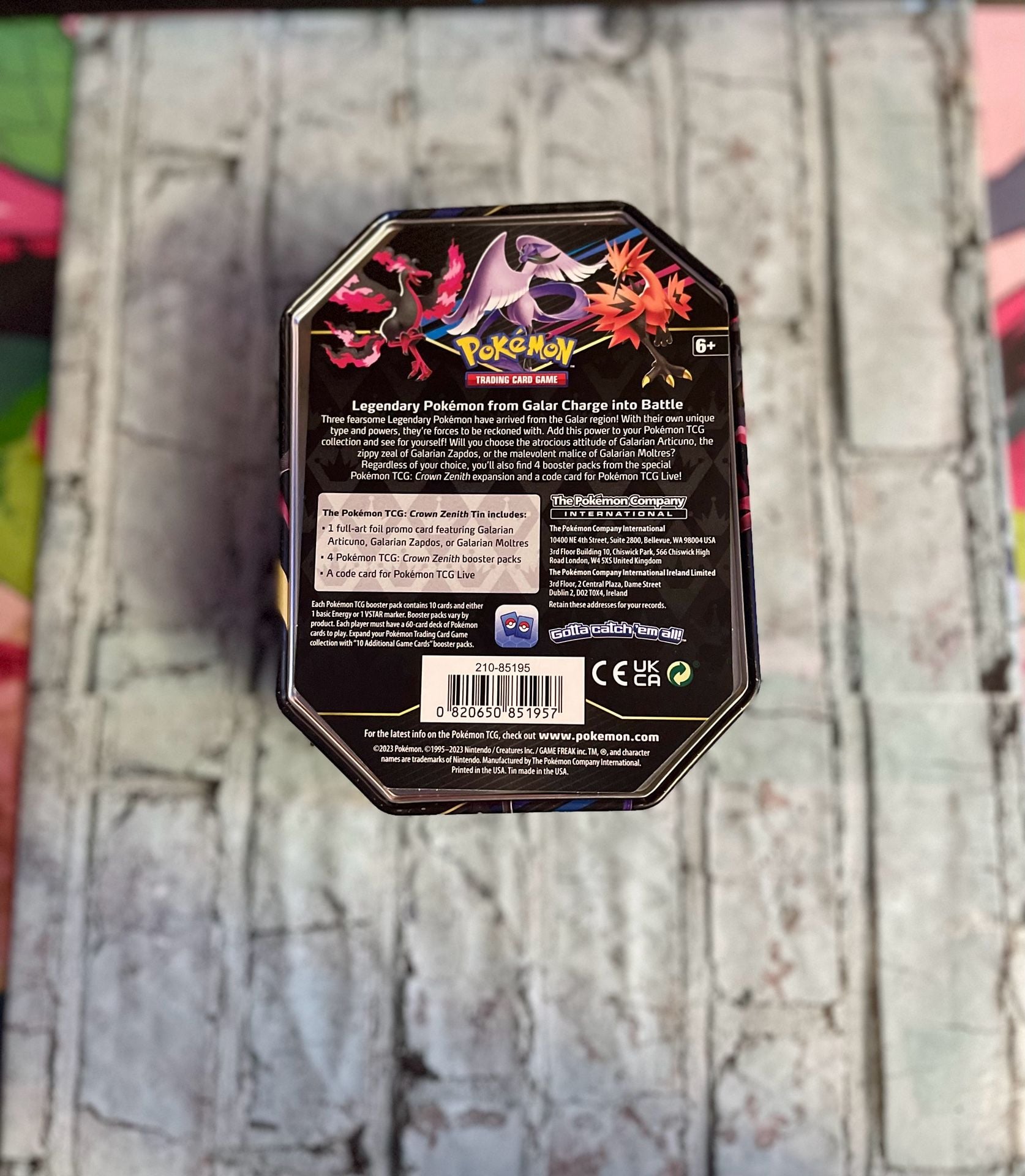 Pokemon TCG Crown Zenith Tin Galarian Bird Trio Empty Tin 6
