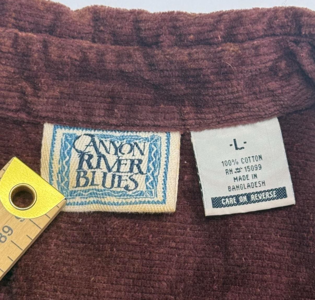 Canyon River Blues Corduroy Long Sleeve Shirt Size L Burgundy 5
