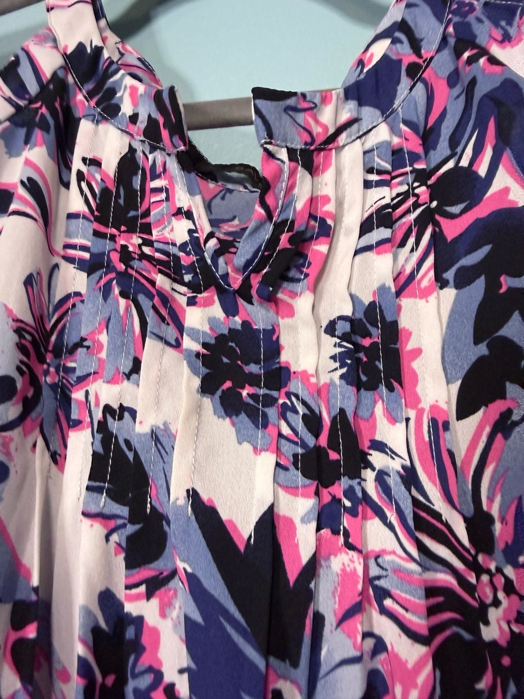 Savoir Cold Shoulder Blouse Floral Pink Blue Long Sleeve 4