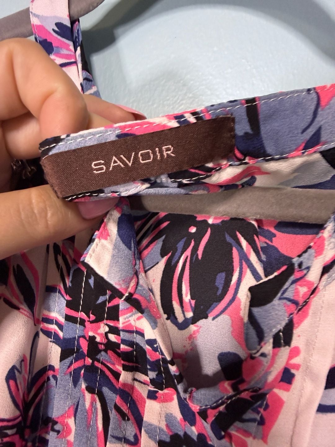Savoir Cold Shoulder Blouse Floral Pink Blue Long Sleeve 5