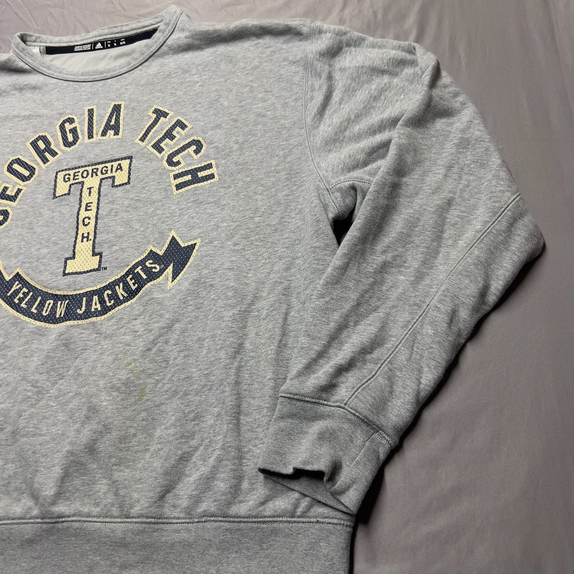 Adidas Georgia Tech Yellow Jackets Sweatshirt XL Gray Sweater college Sports 4
