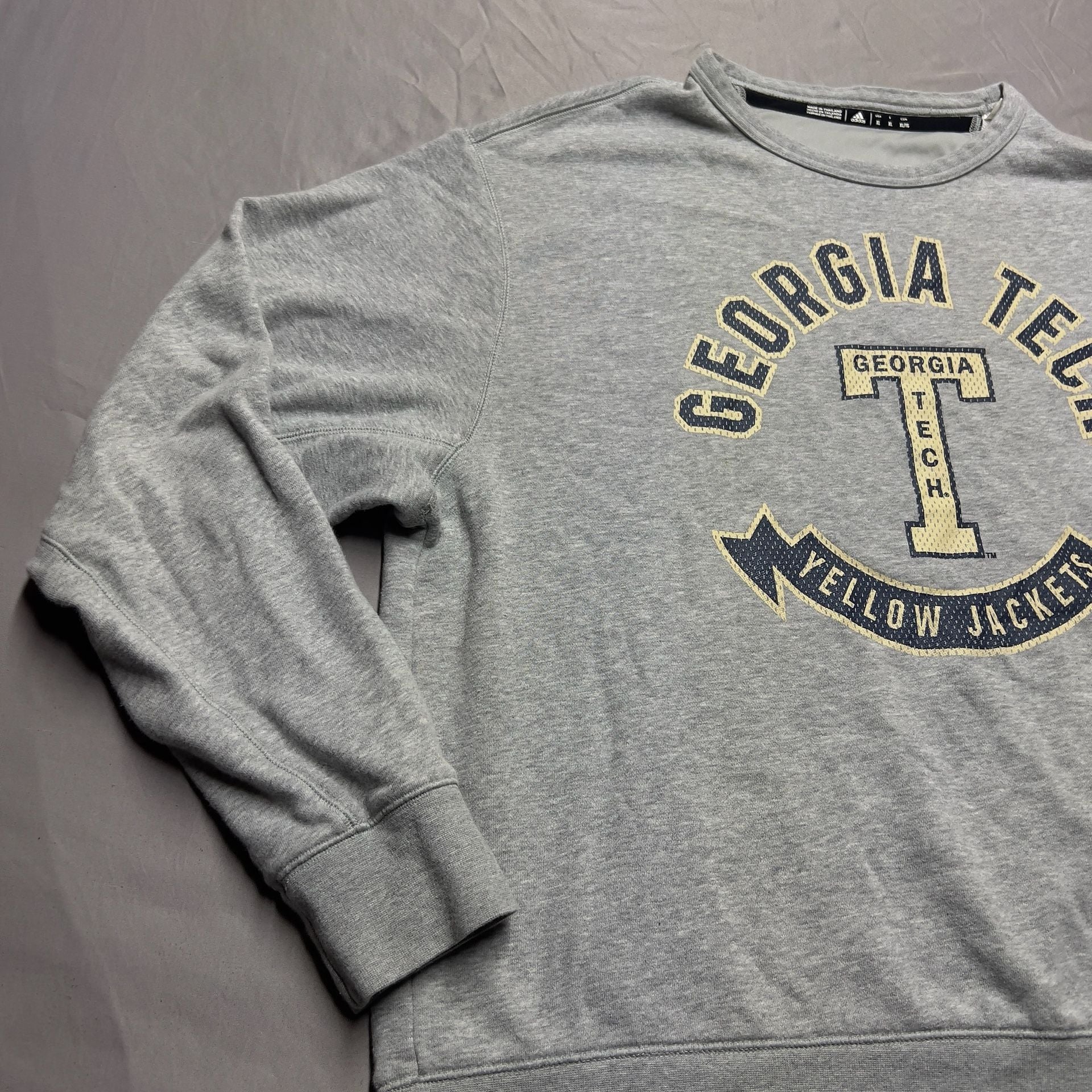 Adidas Georgia Tech Yellow Jackets Sweatshirt XL Gray Sweater college Sports 7