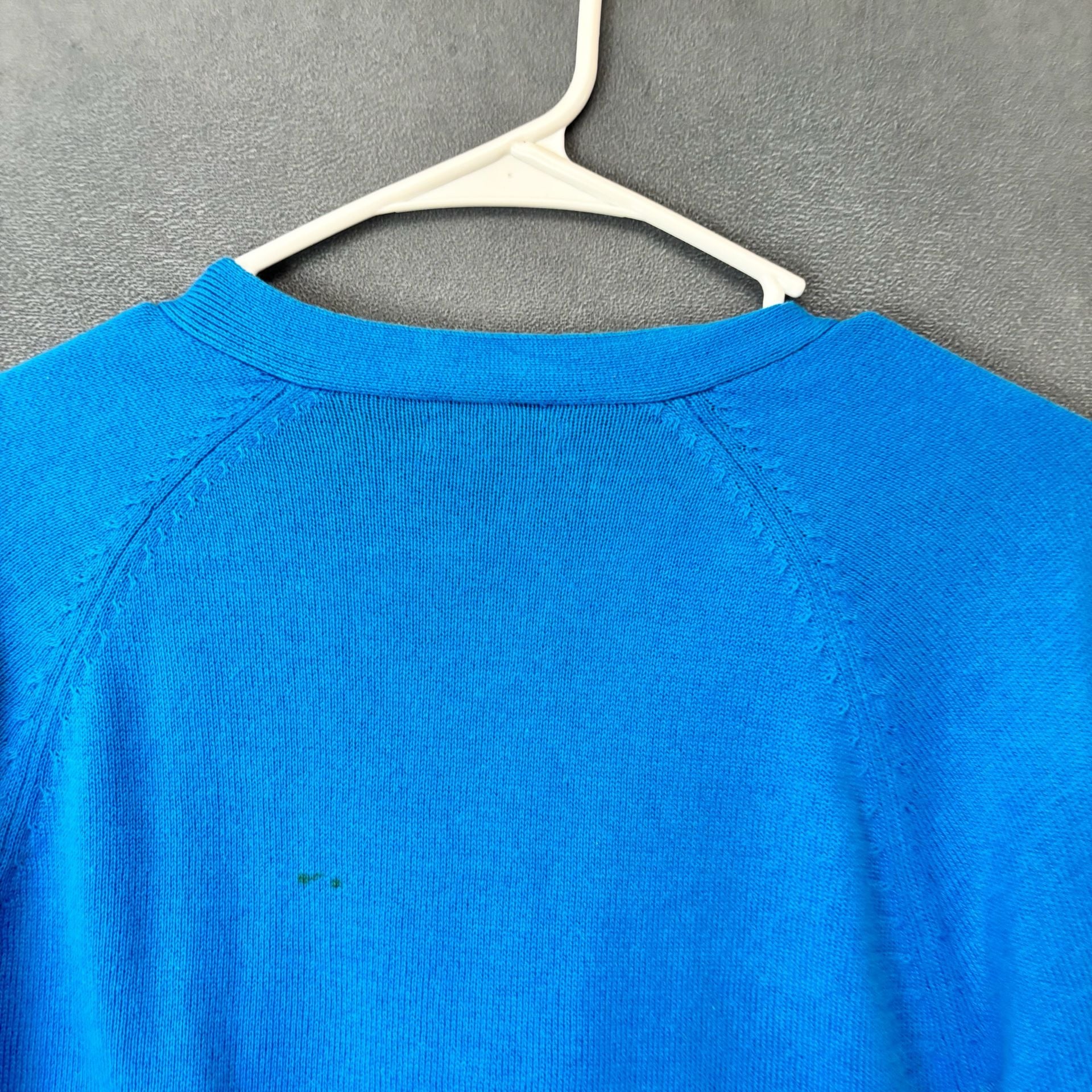 Express Cardigan Sweater Size L Blue Crest Patch Varsity READ!!! 14