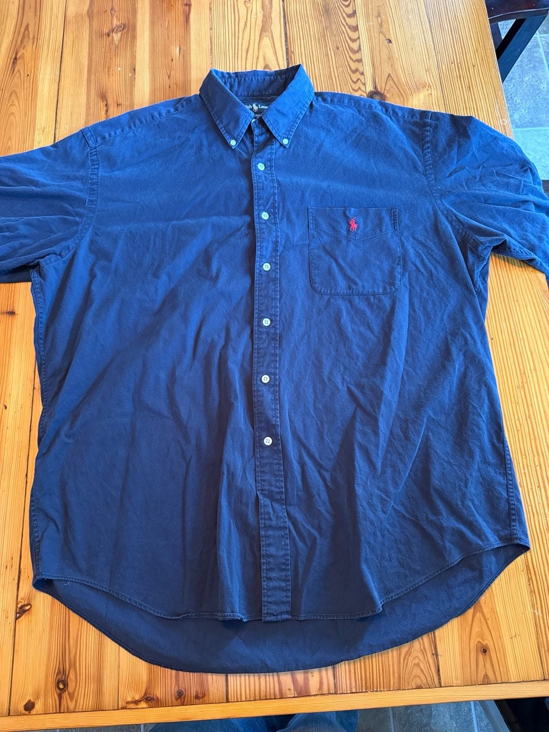 Ralph Lauren Blake Shirt XL Blue 100% Cotton Button Down 2