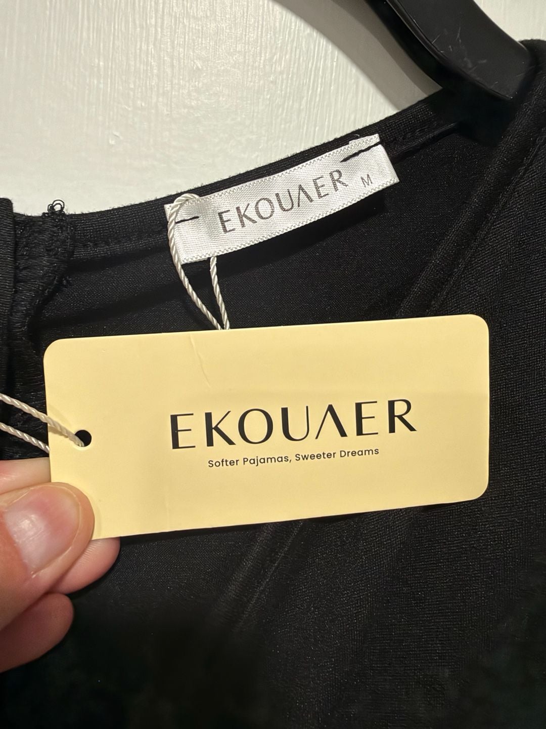 Ekouaer Maternity Nursing Labor Delivery Dress Size M Black 3