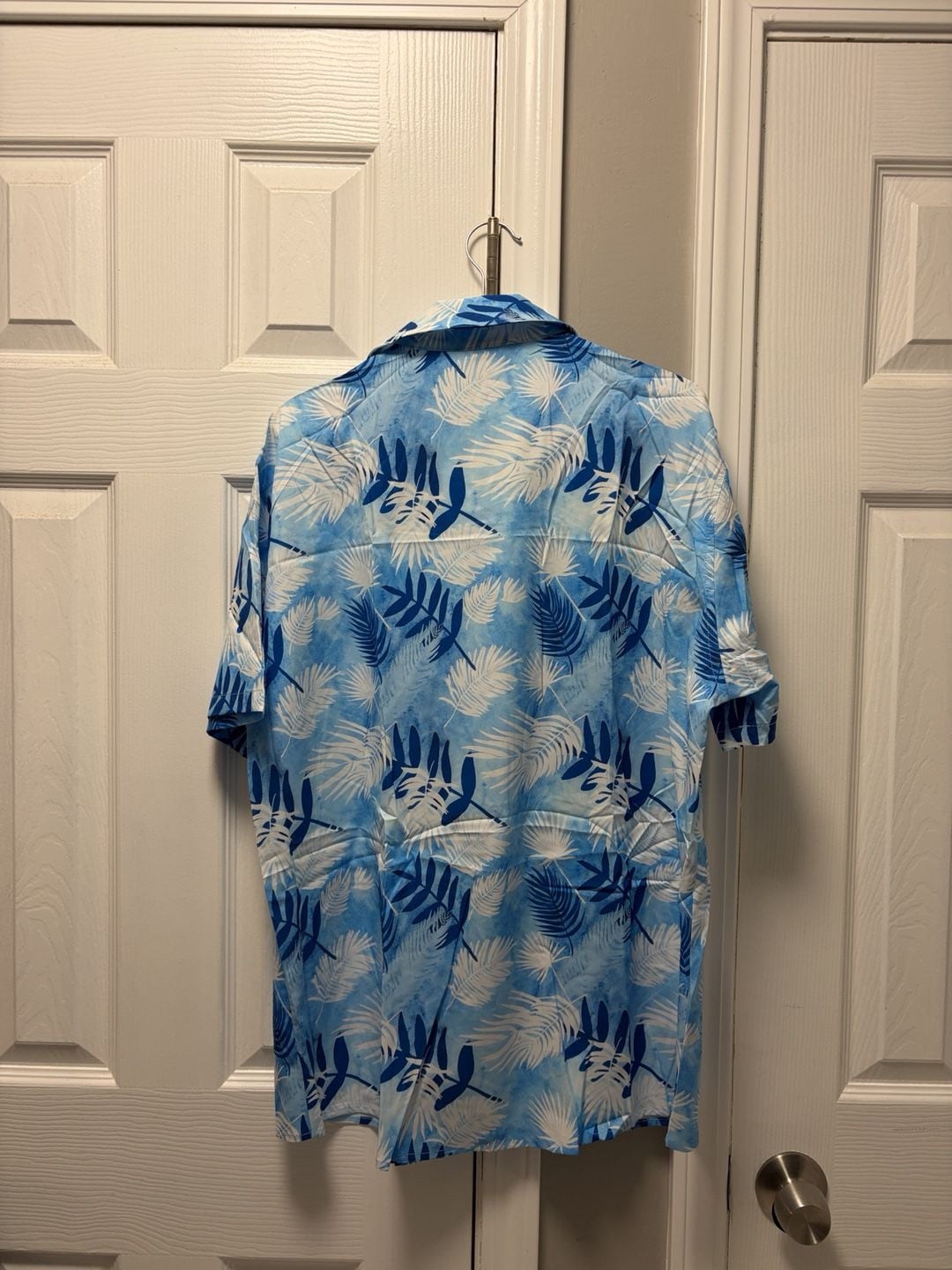 Runcati Tropical Palm Leaf Shirt Size L Blue 4