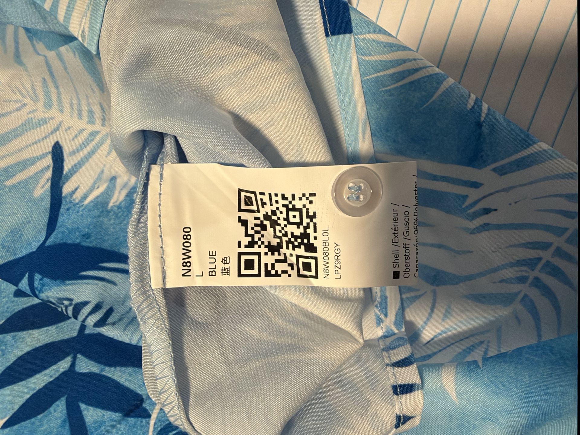Runcati Tropical Palm Leaf Shirt Size L Blue 5