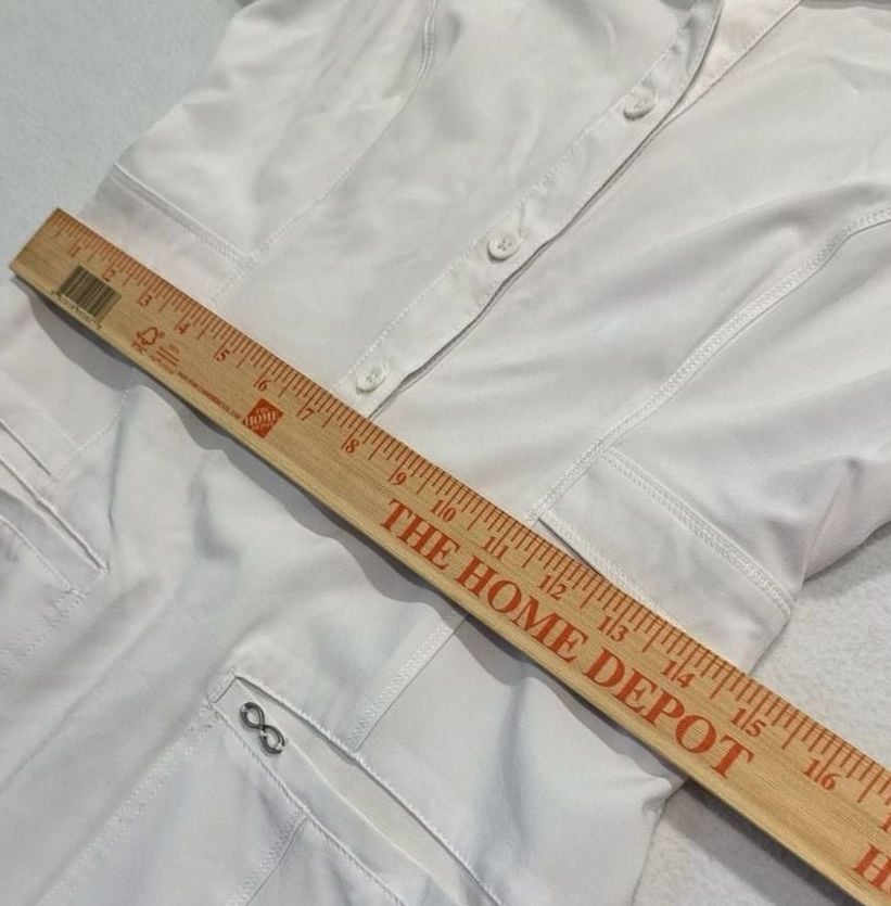 Cherokee Infinity White Short Sleeve Scrub Dress XS Medical Halloween Nurse 5