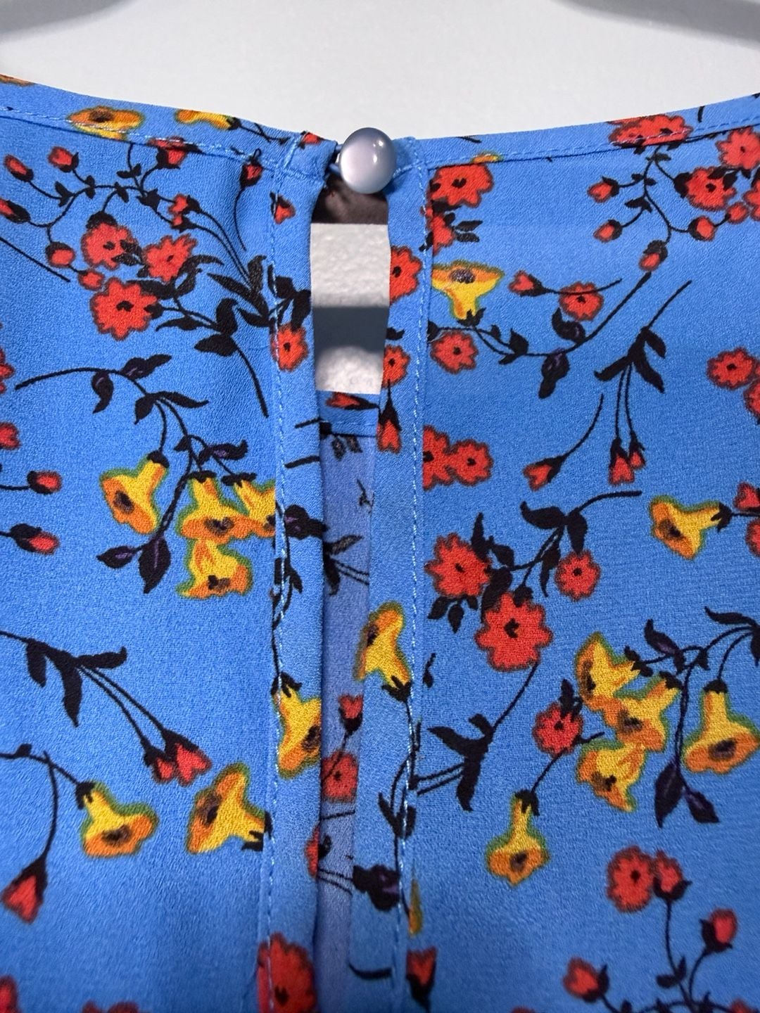Papaya Floral Blouse Size 12 Cold Shoulder Ruffle Blue 12