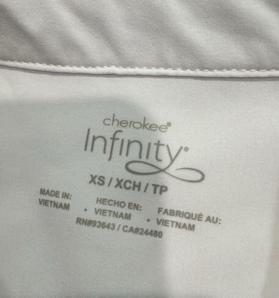 Cherokee Infinity White Short Sleeve Scrub Dress XS Medical Halloween Nurse 3