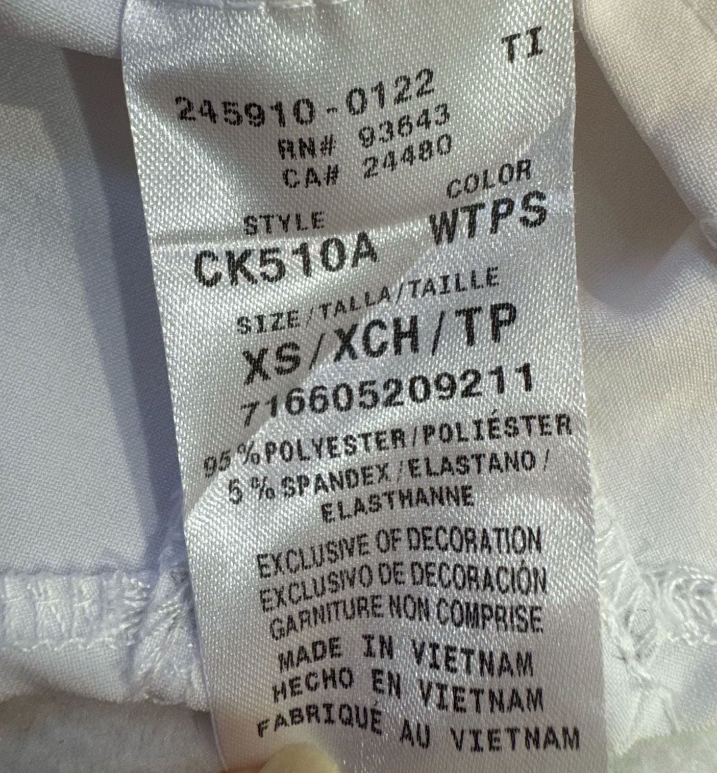 Cherokee Infinity White Short Sleeve Scrub Dress XS Medical Halloween Nurse 6
