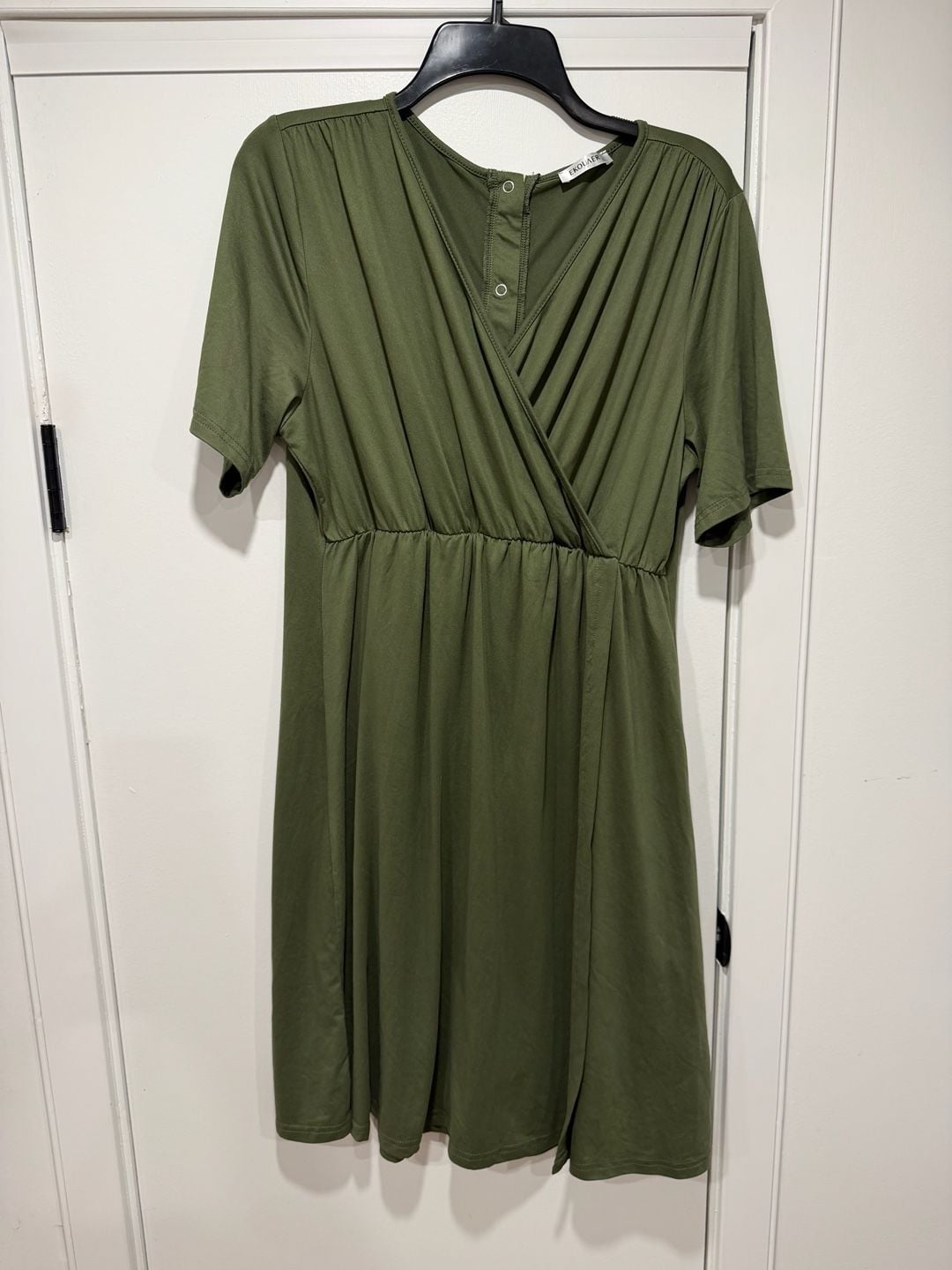Ekouaer Maternity Nursing Dress Size L Pink Olive Lot of 2 2