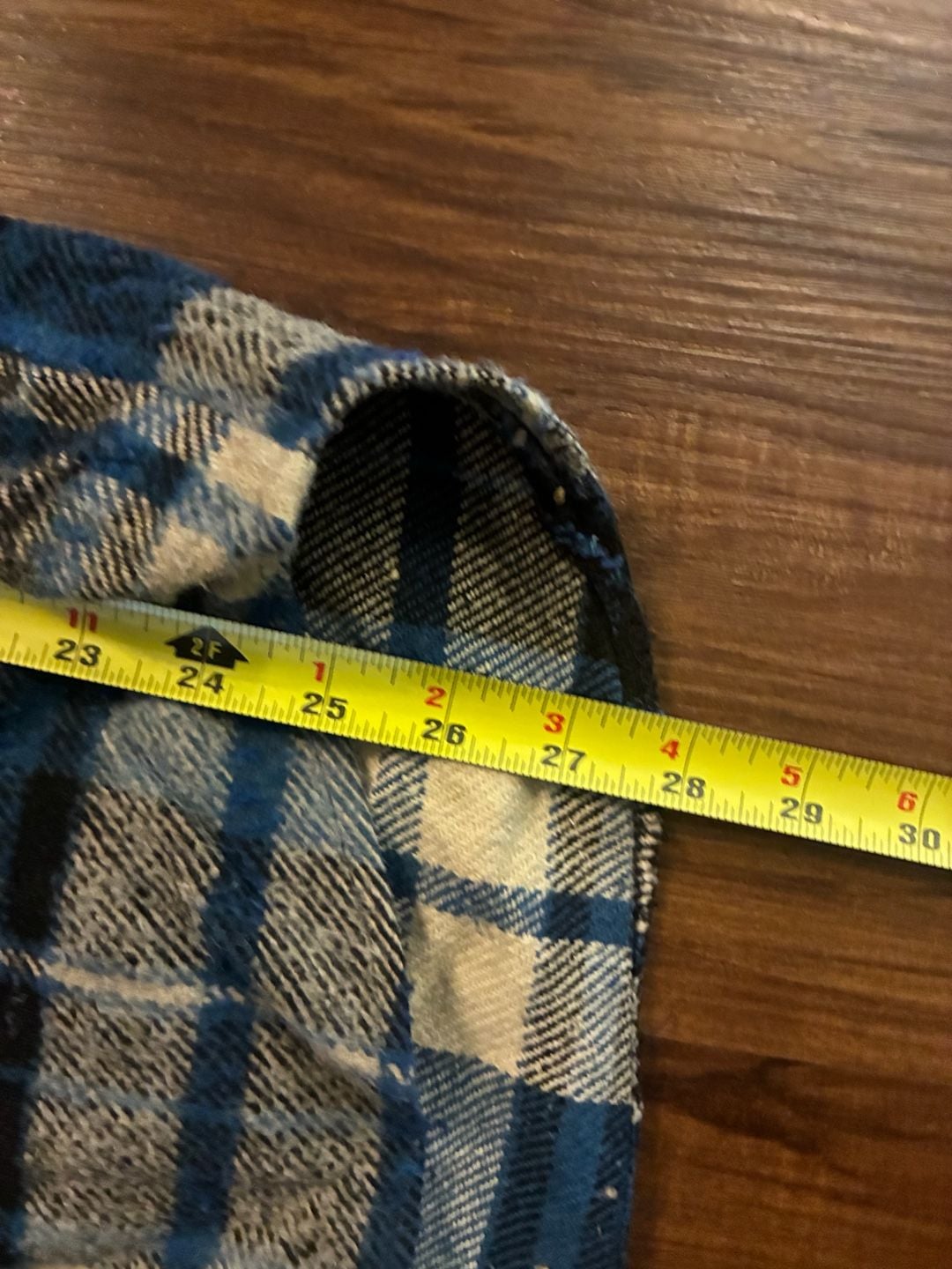 Kings Road Sears Plaid Flannel Shirt Size 17 XL Blue Black Vintage 8