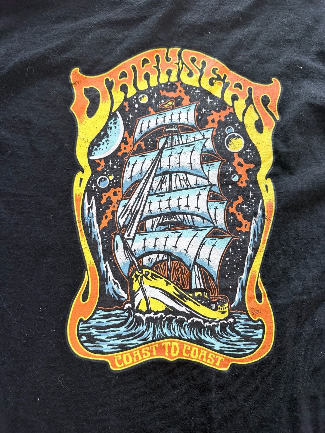 Dark Seas Coast To Coast Graphic T-Shirt Size S Black Cotton 8
