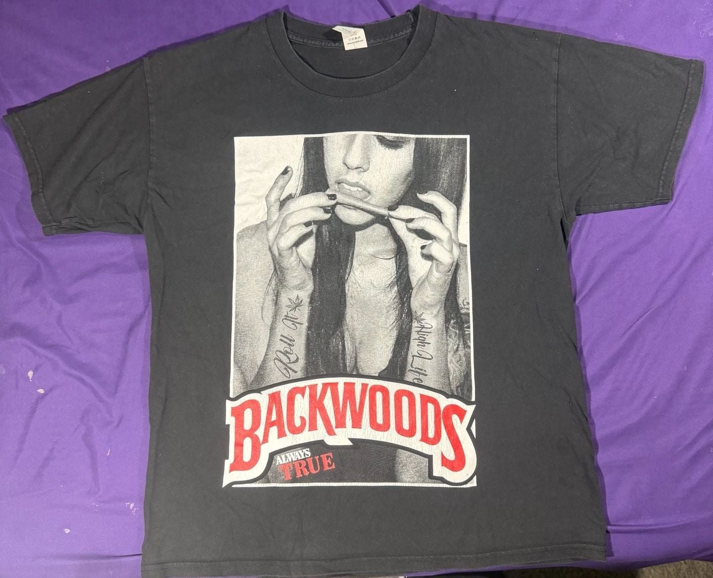 Tee Styled Backwoods Graphic T-Shirt Size L Black 2