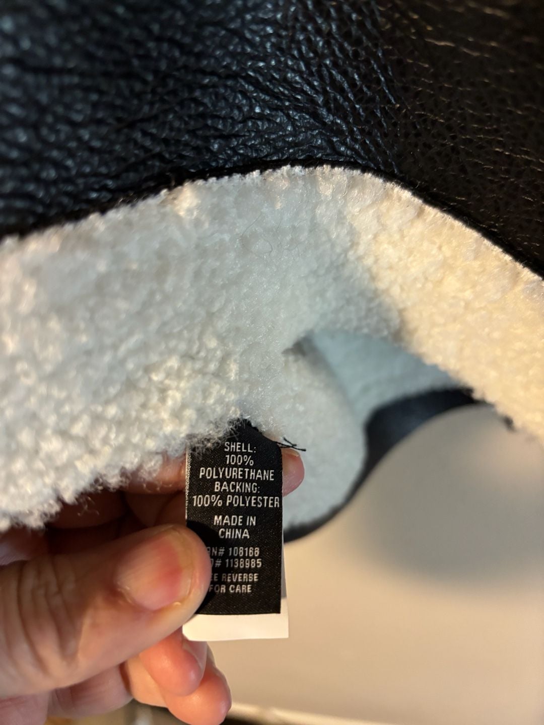 RSQ Faux Leather Sherpa Jacket Size L Black White 5