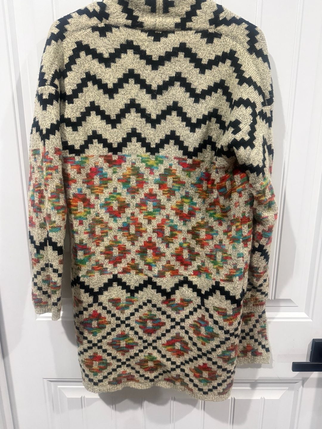 Debut Geometric Open Front Cardigan Small Multicolor Southwestern Western Boho 4