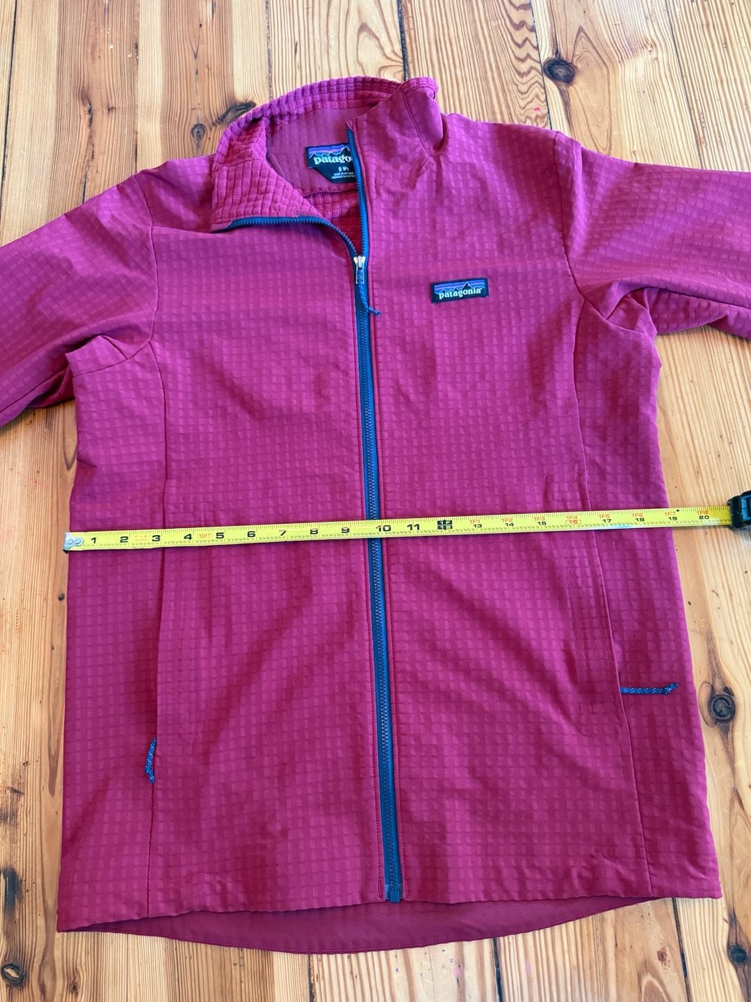 Patagonia Full Zip Jacket Size S Burgundy Grid Fleece 7
